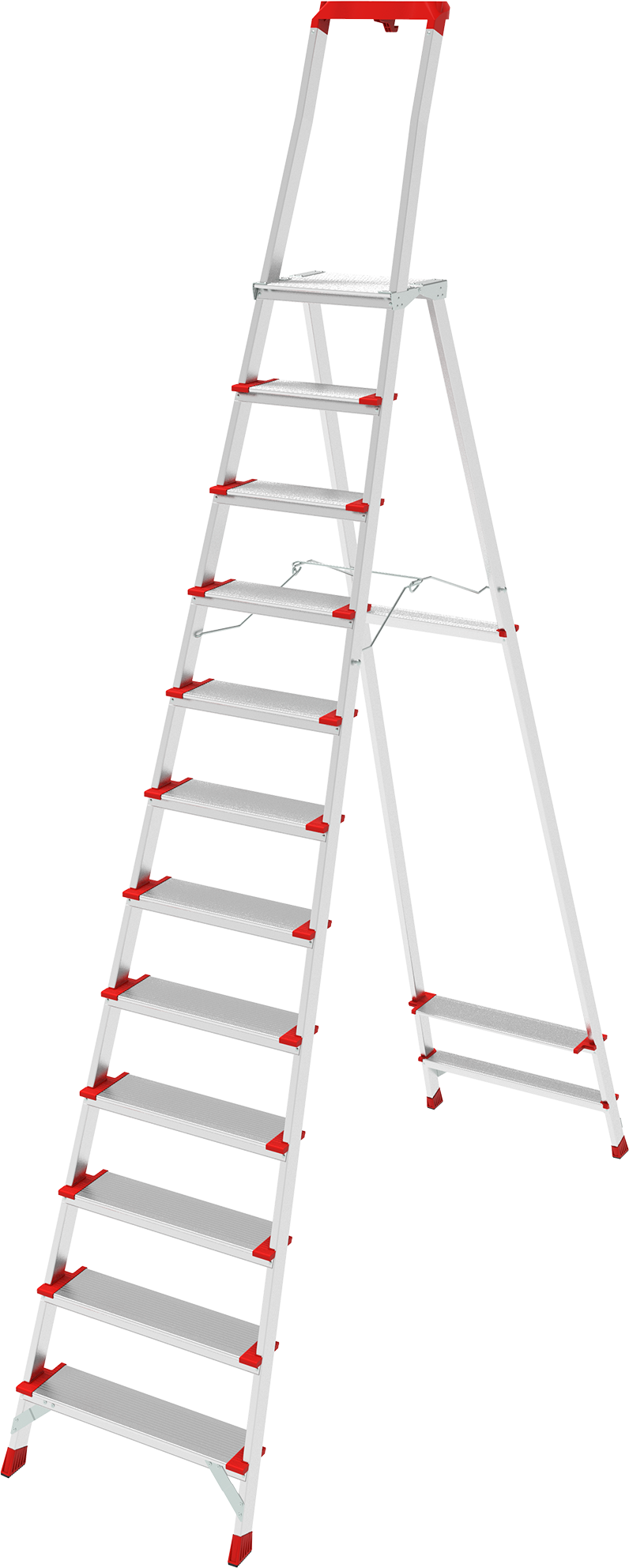 Индустриальная анодированная стремянка с площадкой 350×260 мм и органайзером NV3138А | 1×12 | Артикул: 3138112A
