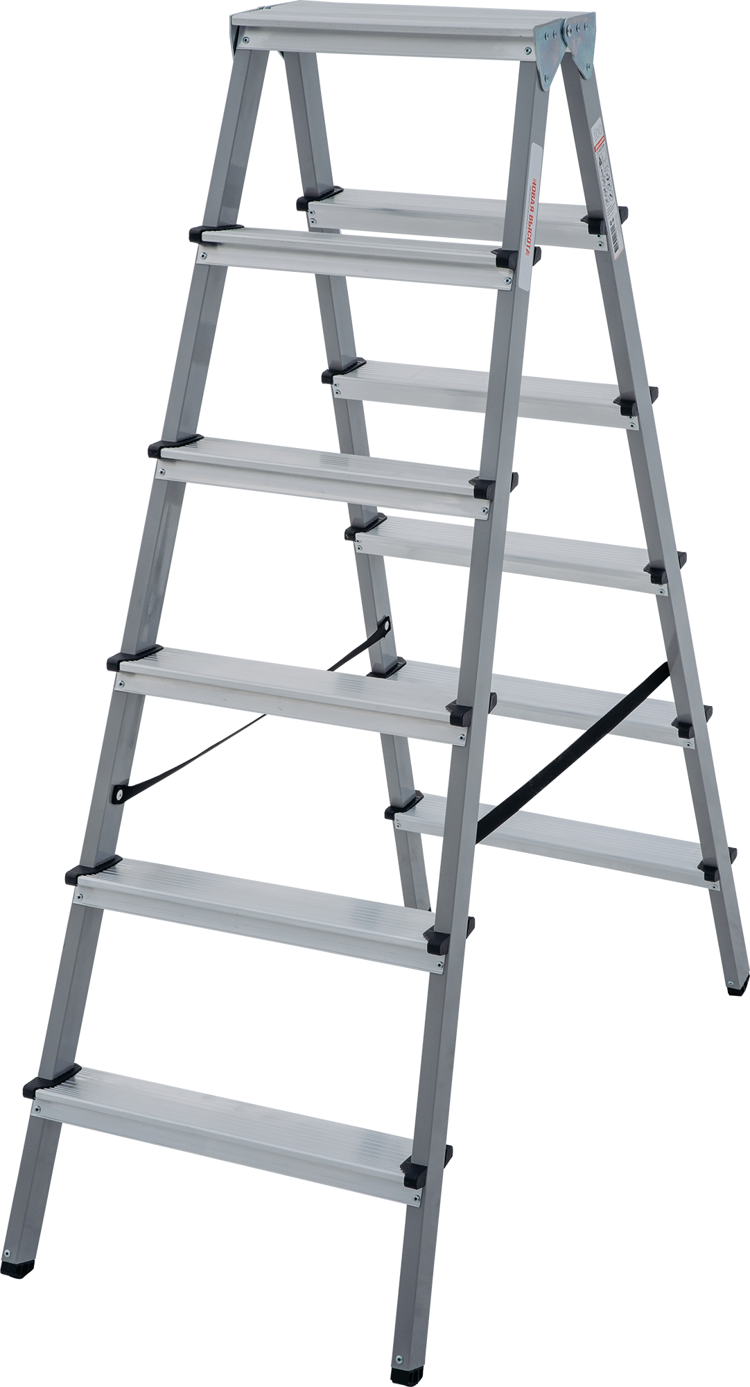 Стремянка двухсторонняя стальная с алюминиевыми ступенями NV1140 | 2×6 | Артикул: 1140206