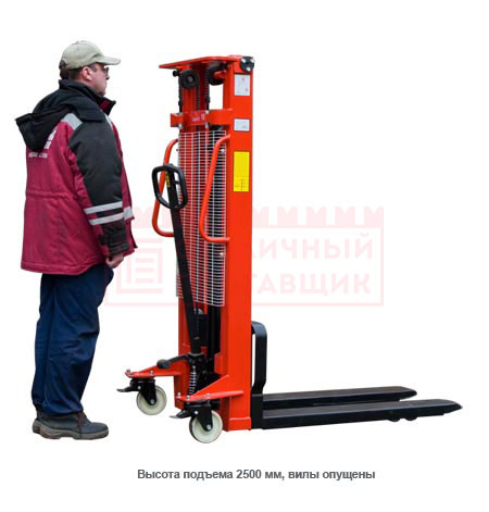 Штабелер гидравлический ручной EP MSE 0500/2500 (500 кг, высота подъема 2500 мм, 1150х560 мм)