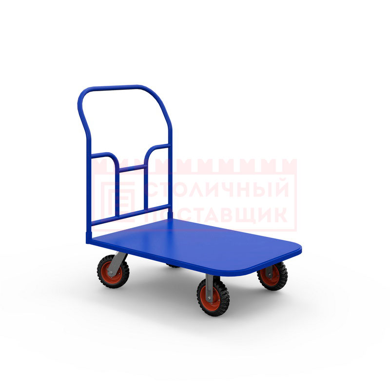 Платформенная тележка ТПТ (600 кг, 600х1000 мм, колеса литые с протектором 160 мм)