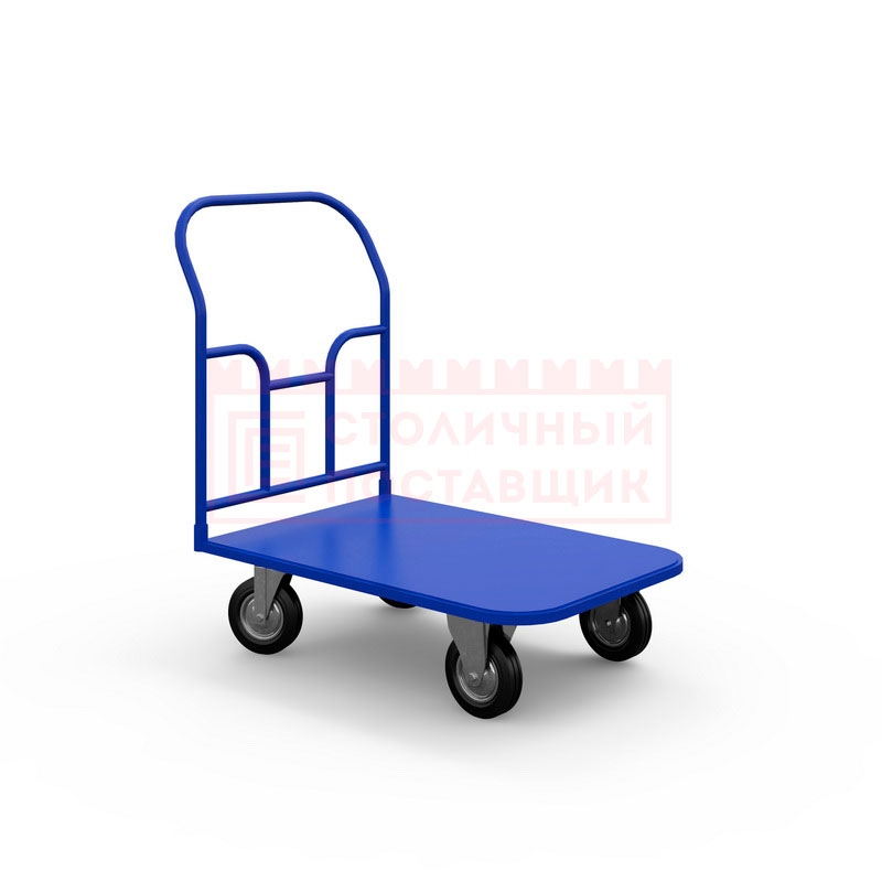 Платформенная тележка ТПТ (500 кг, 600х1000 мм, колеса черная резина 200 мм)