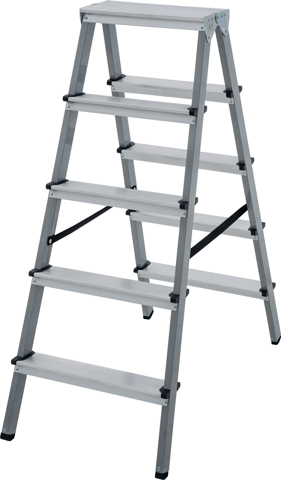 Стремянка двухсторонняя стальная с алюминиевыми ступенями NV1140 | 2×5 | Артикул: 1140205