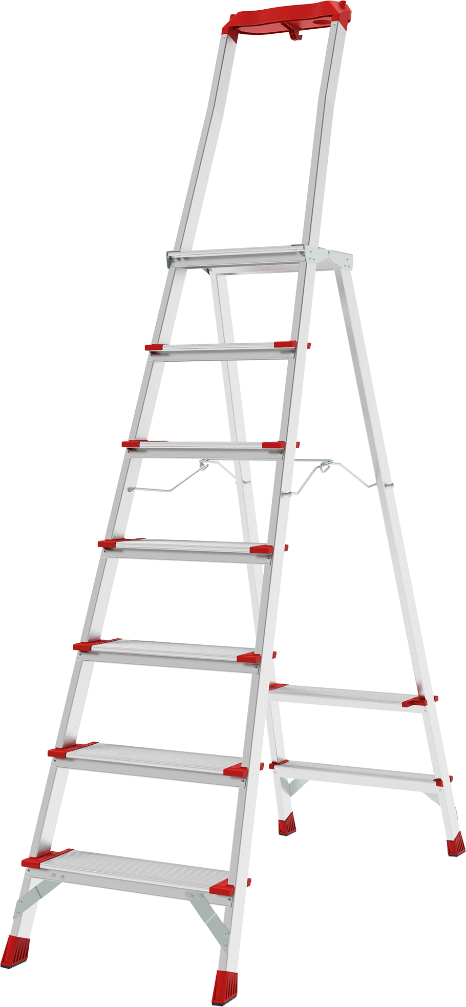 Индустриальная алюминиевая стремянка с площадкой 350х260 мм и органайзером NV3138 | 1×7 | Артикул: 3138107