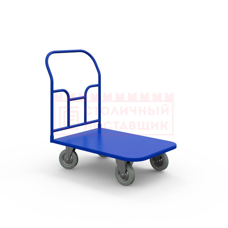 Платформенная тележка ТПТ (400 кг, 600х1200 мм, колеса серая резина 160 мм)