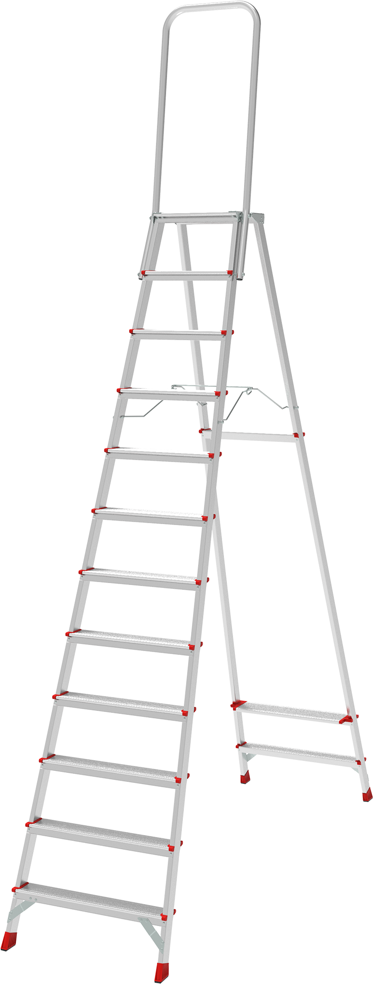 Профессиональная анодированная стремянка с площадкой 350х260 мм и дугой безопасности 800 мм NV3136А | 1×12 | Артикул: 3136112A